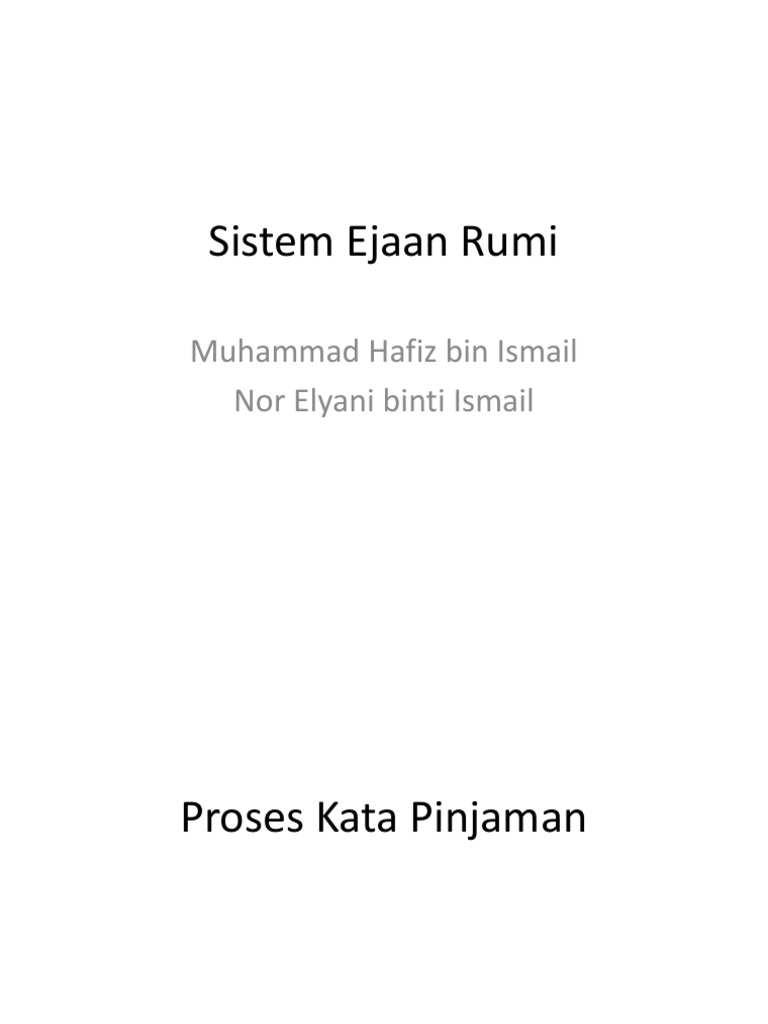 Proses Kata Pinjaman dalam Ejaan Rumi | PDF