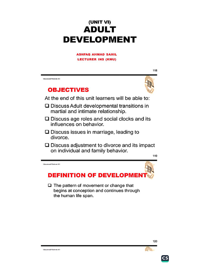 Overview of Adult Development | PDF