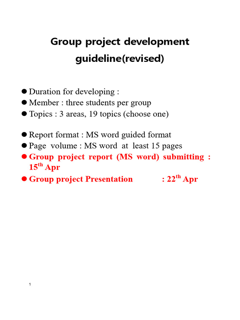 01-Group Project Development Guideline (Revised Version) | PDF ...