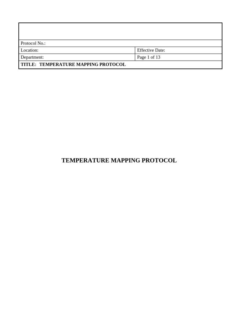 Temperature Mapping Protocol | PDF | Calibration