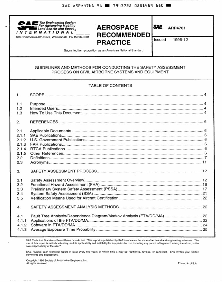 SAE ARP 4761 Safety Assessment | PDF