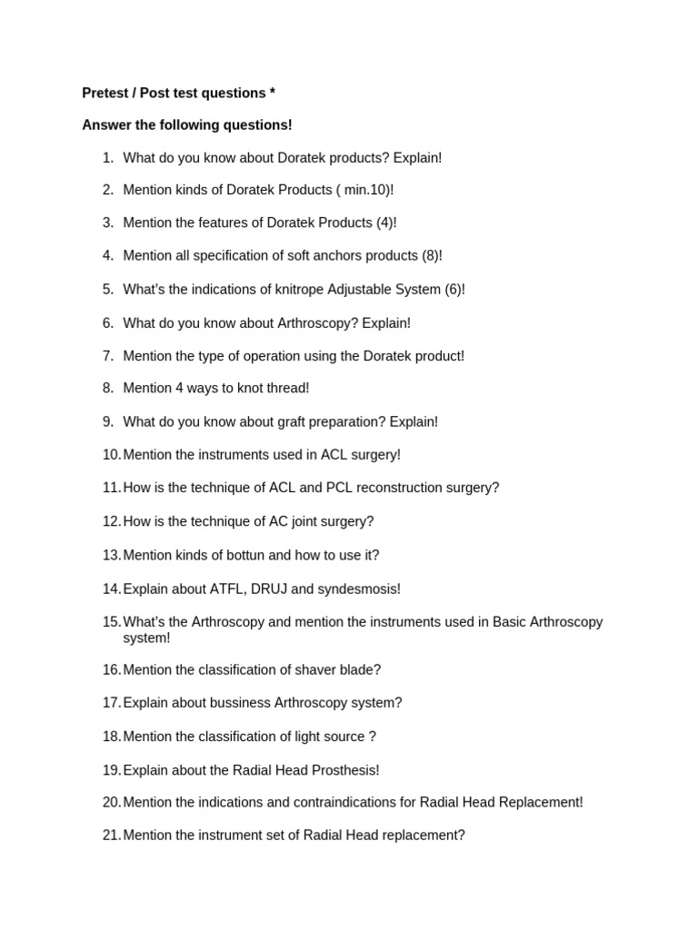 Pre Test | PDF