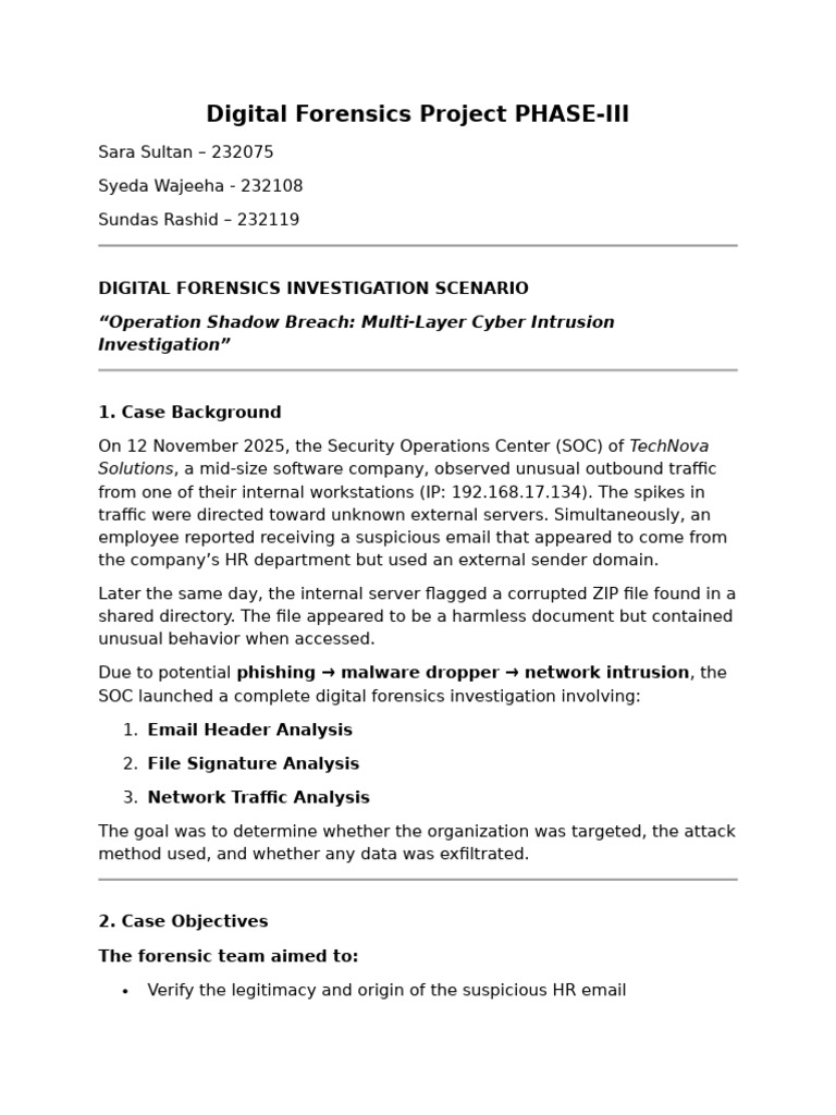 Digital Forensics Project PHASE-3 | PDF | Malware | Transmission ...