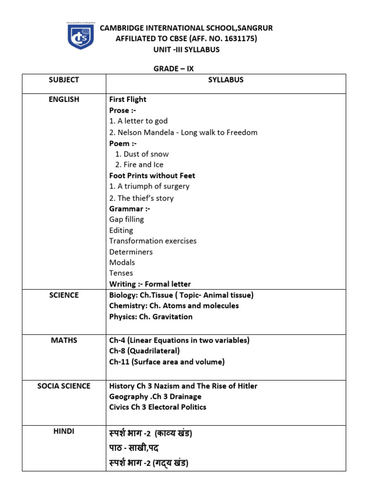 unit -3 grade 9 | PDF