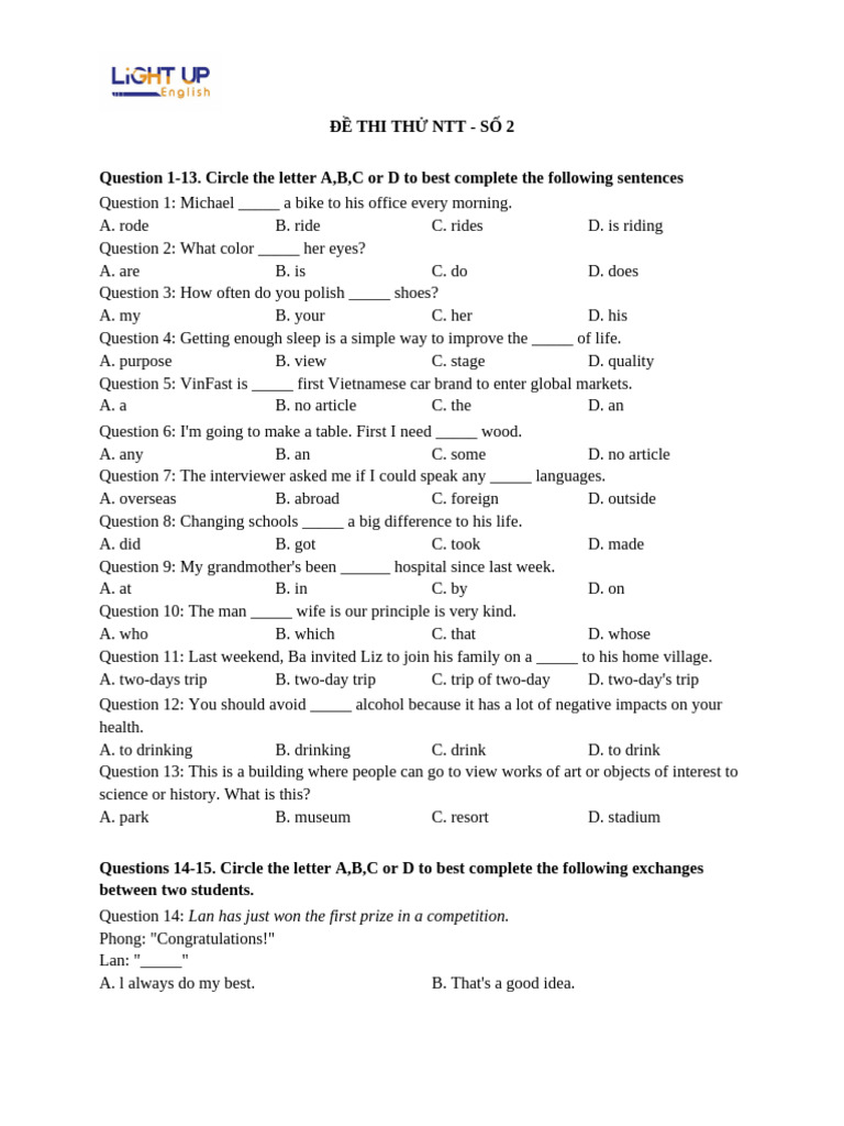 NTT S2 | PDF | Question
