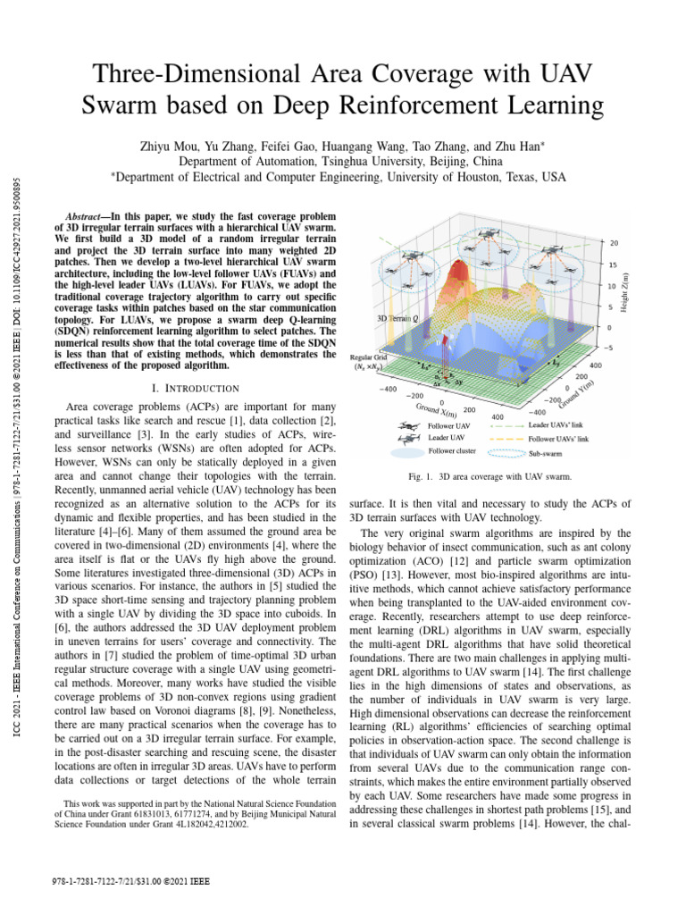 Three-Dimensional Area Coverage With UAV Swarm Based On Deep ...