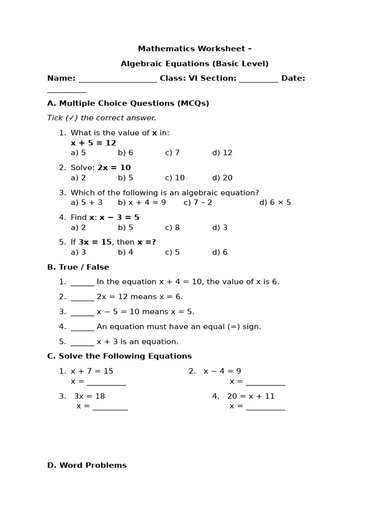 Final Mathematics Worksheet CH 6 | PDF
