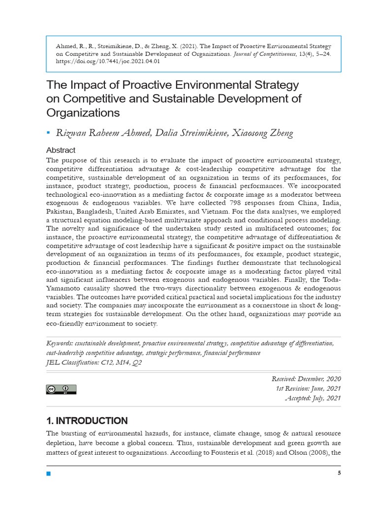 The Impactof Proactive Environmental Strategyon Competitiveand ...