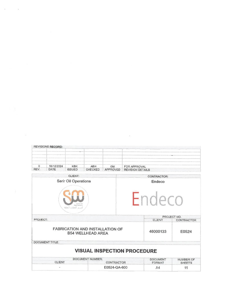 Visual Inspection Procedure | PDF
