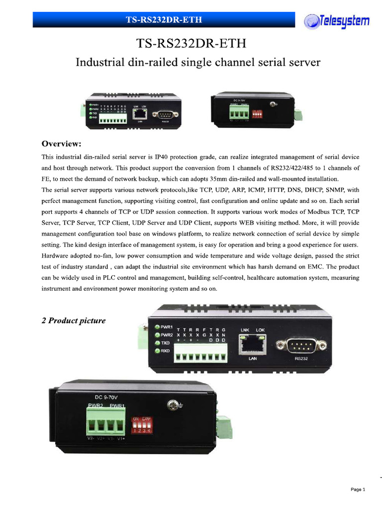 Item 33 RS485 To ETH Converter | PDF