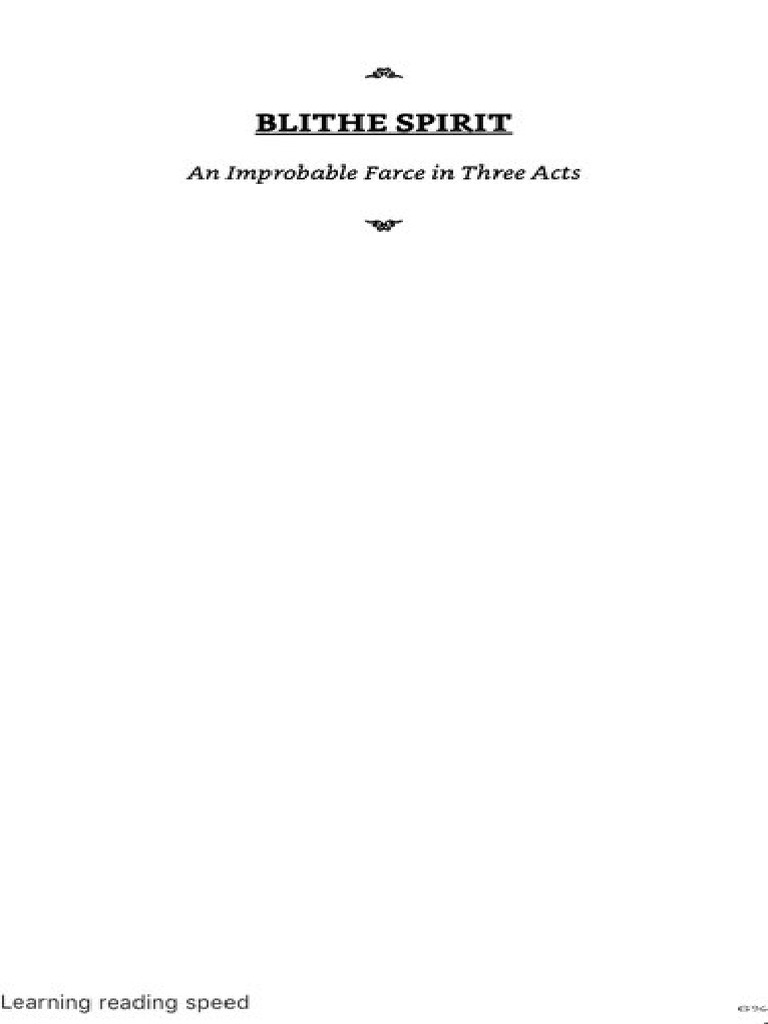 Blithe Spirit Script | PDF