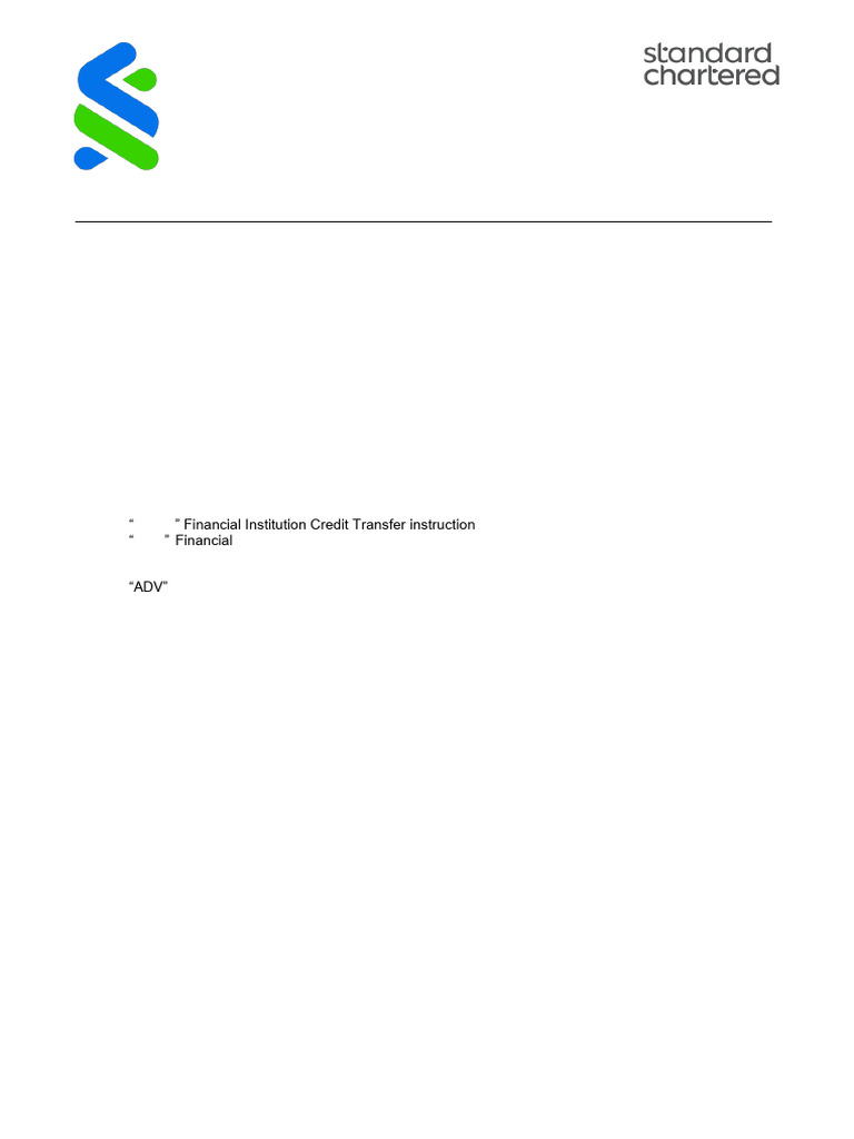 Standard Chartered ISO 20022 Message Formatting Guideline For Pacs 009 ...