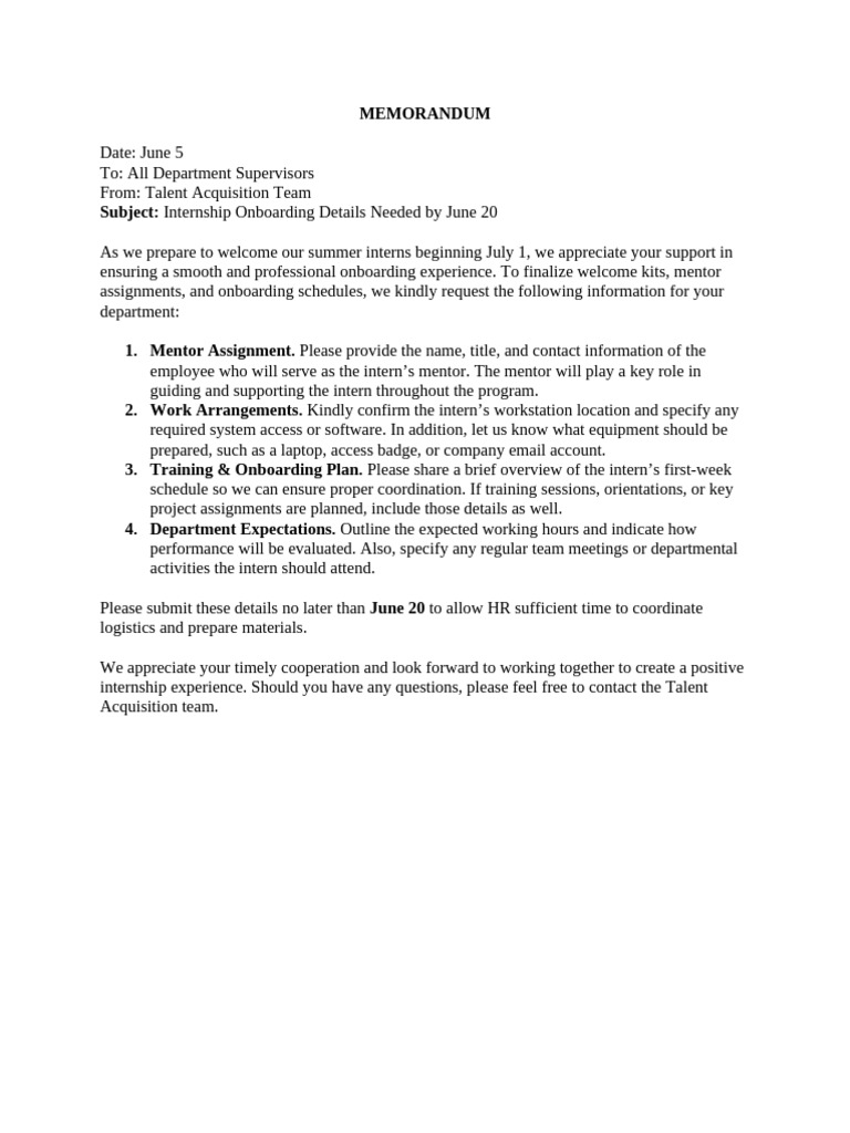 Memorandum Sample | PDF