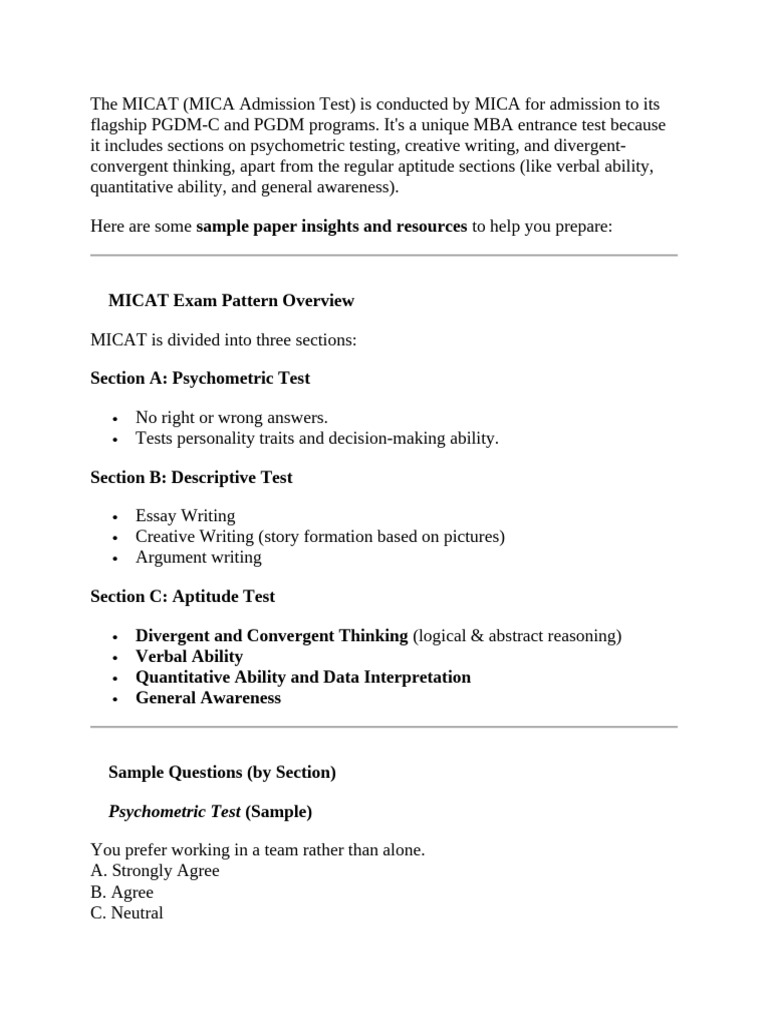 MICAT Reference | PDF | Journalism | Résumé