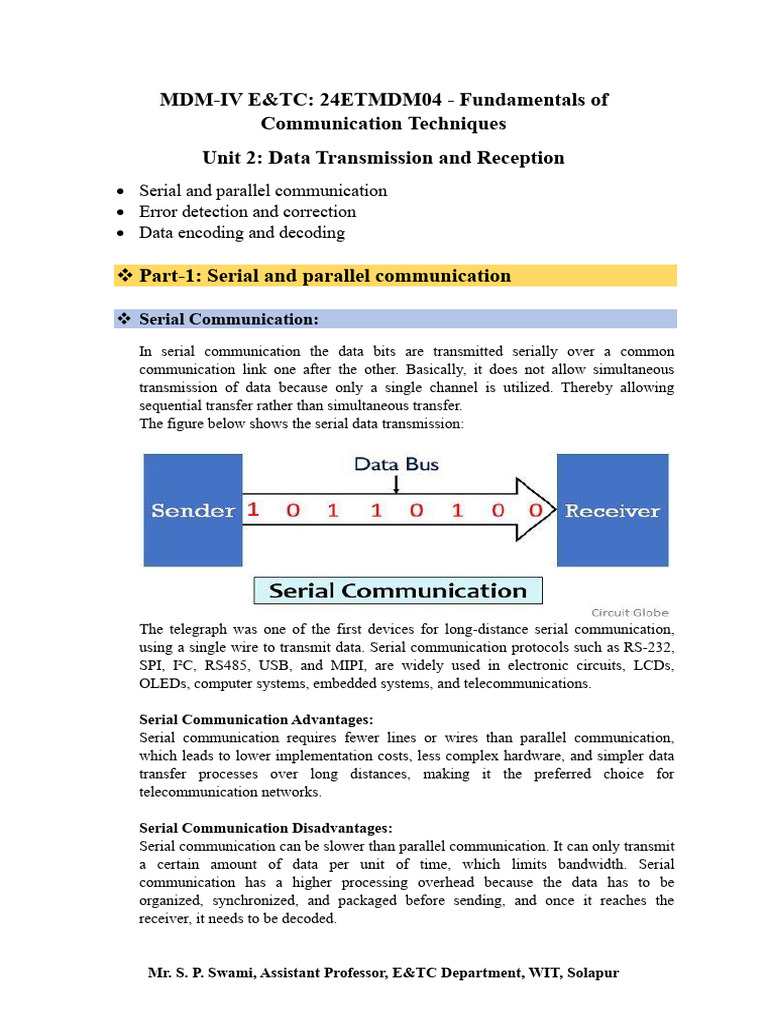 MDM-IV - Unit 2 - Data Transmission and Reception - Notes | PDF | Error ...
