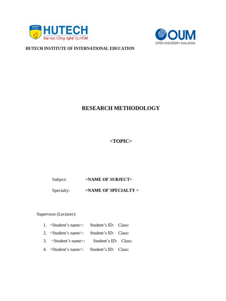 Assignment Format - Research Methodology | PDF | Social Media | Popular ...