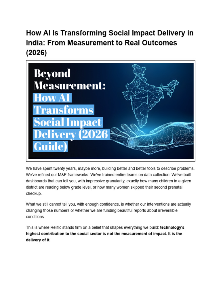 How AI Is Transforming Social Impact Delivery in India - From ...