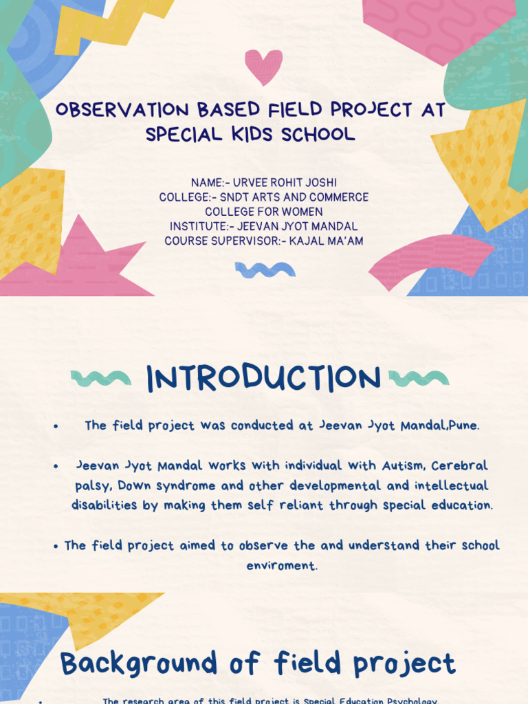 Field Project Presentation | PDF | Psychology | Special Education