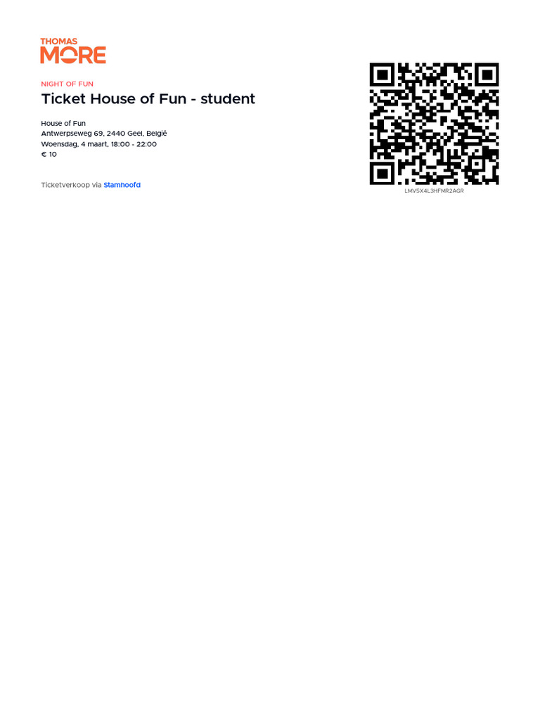 Ticket House of Fun - Student | PDF