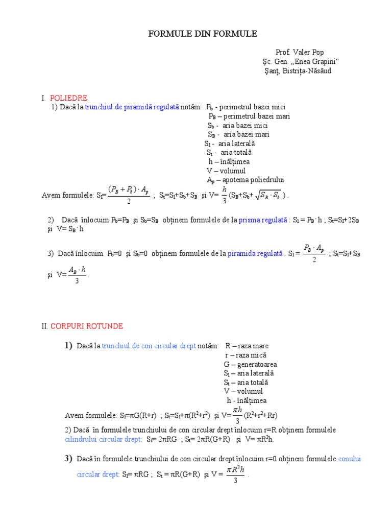 Mate - Info. Formule Din Formule | PDF