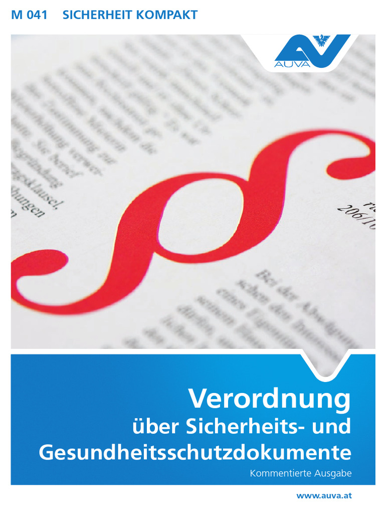 M 041 Verordnung Ueber Sicherheits - Und Gesundheitsschutzdok | PDF