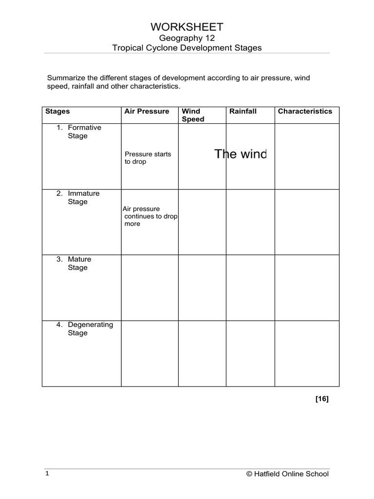 Geo 12 Worksheet Development Stages 3 | PDF