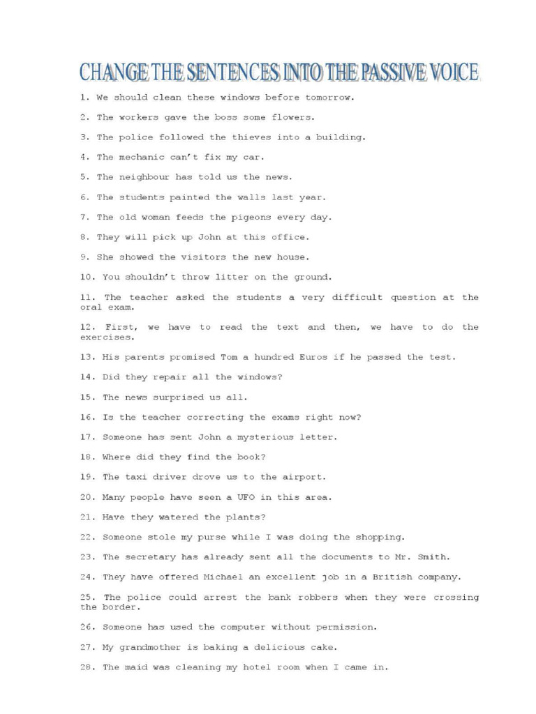 Passive Voice. A4 | PDF