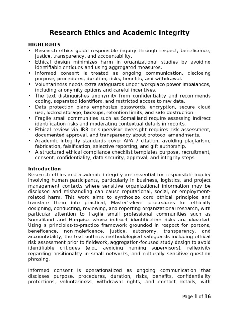 Research Ethics and Academic Integrity 20260306 | PDF | Plagiarism ...