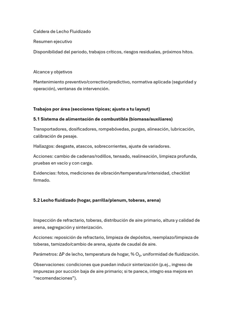 Caldera de Lecho Fluidizado | PDF | Vapor | Turbina