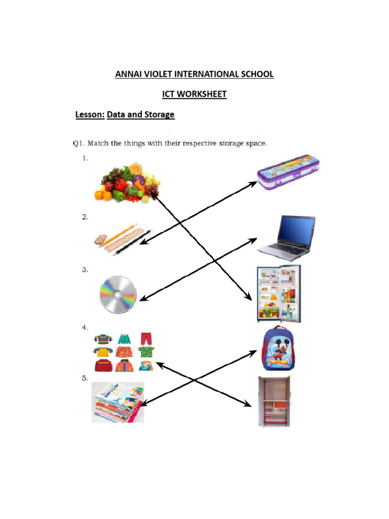 Class 1 - Ict Worksheet.docx | PDF