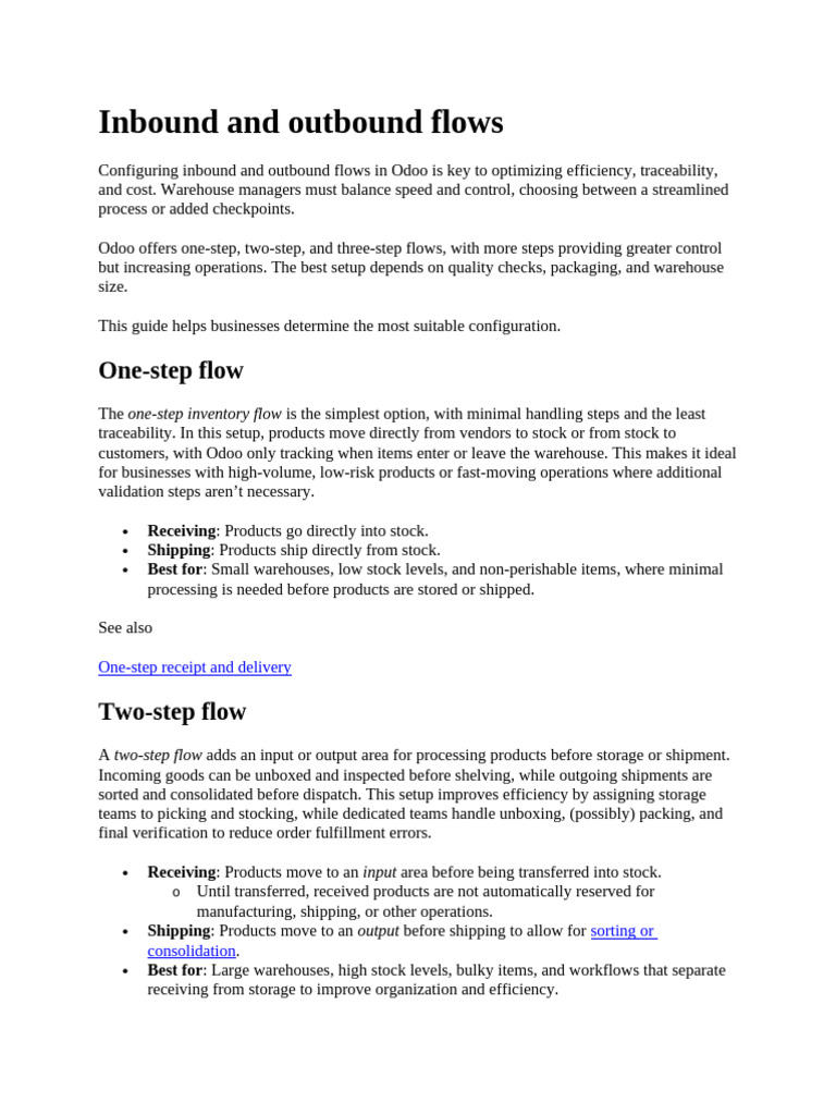 Inbound and Outbound Flows | PDF | Warehouse | Business