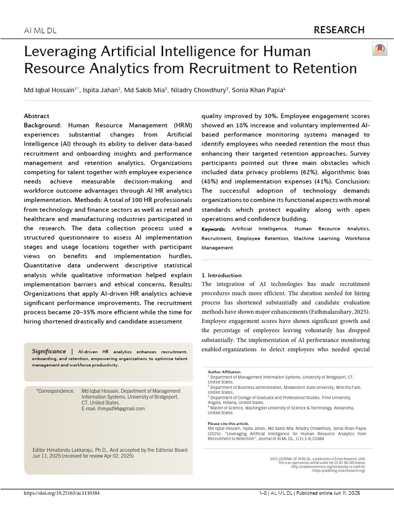 Leveraging Artificial Intelligence For Recruitment To Retention ...