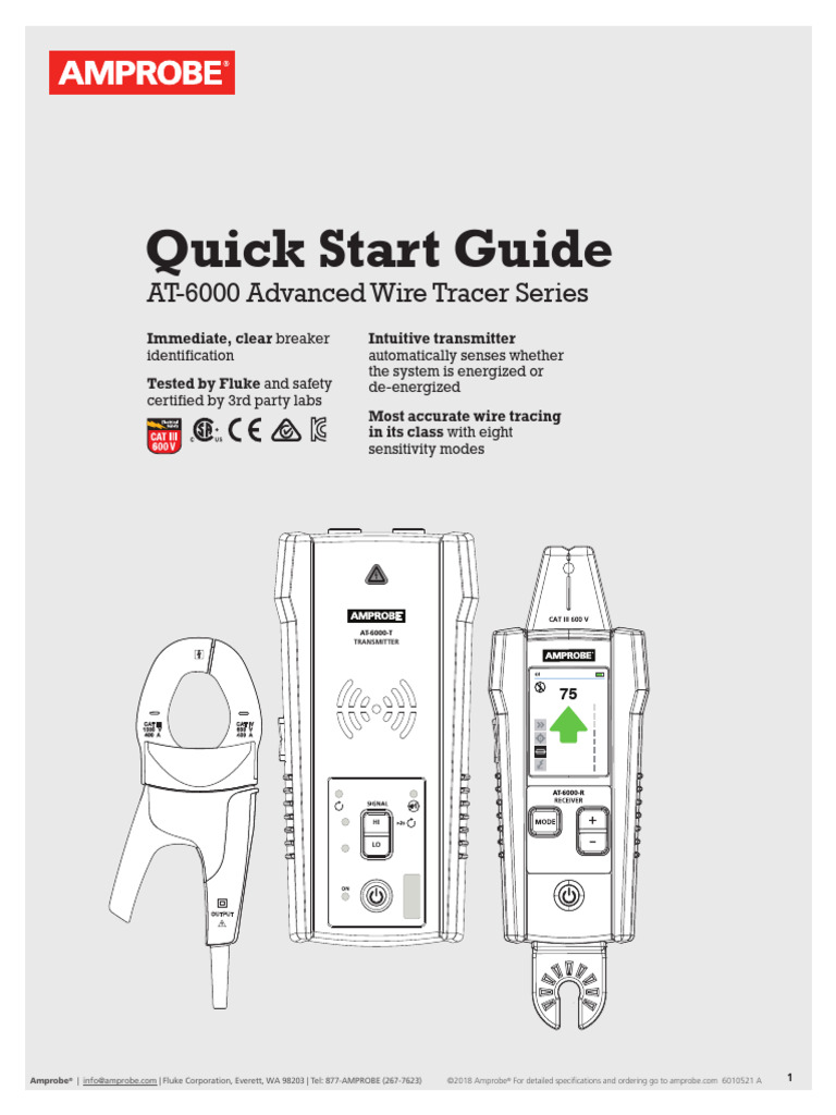 Quick Start Guide: AT-6000 Advanced Wire Tracer Series | PDF | Light ...