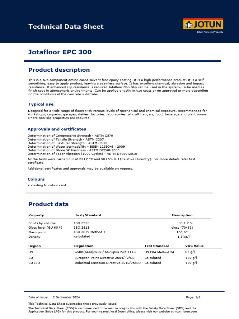 TDS 25760 Jotafloor EPC 300 Euk GB 2 | PDF | Paint | Concrete