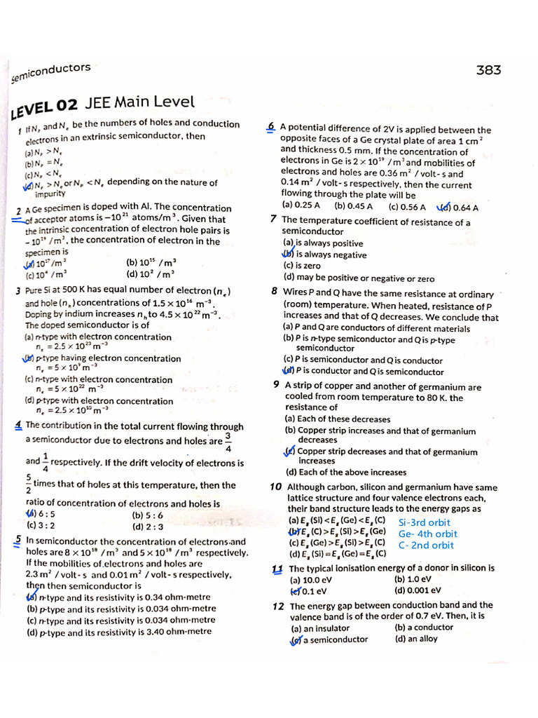 JEE Semiconductor - Sheet1 | PDF
