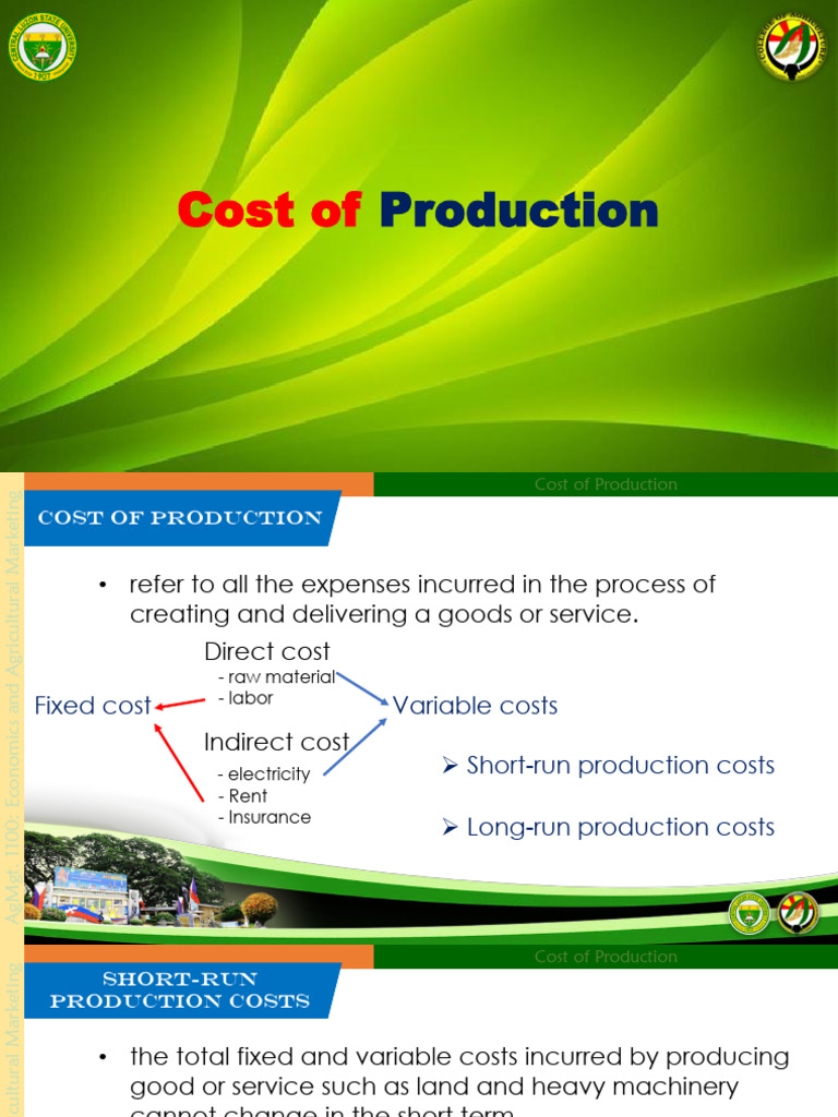 Lec 6.1 Cost of Production | PDF | Average Cost | Long Run And Short Run