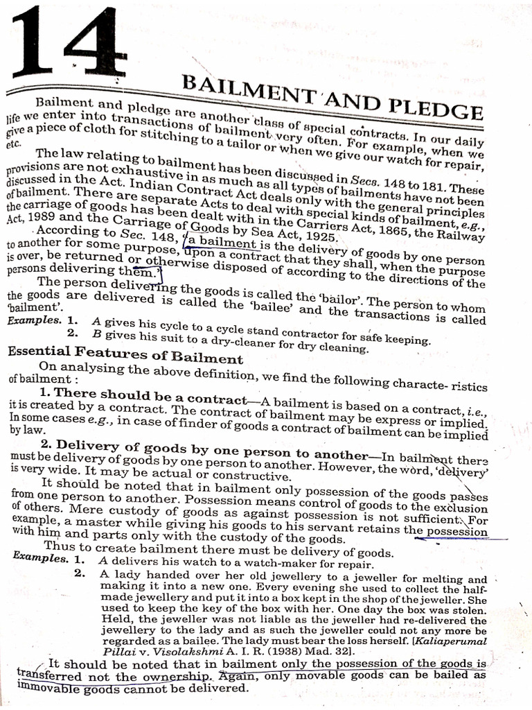 Bailment and Pledge | PDF