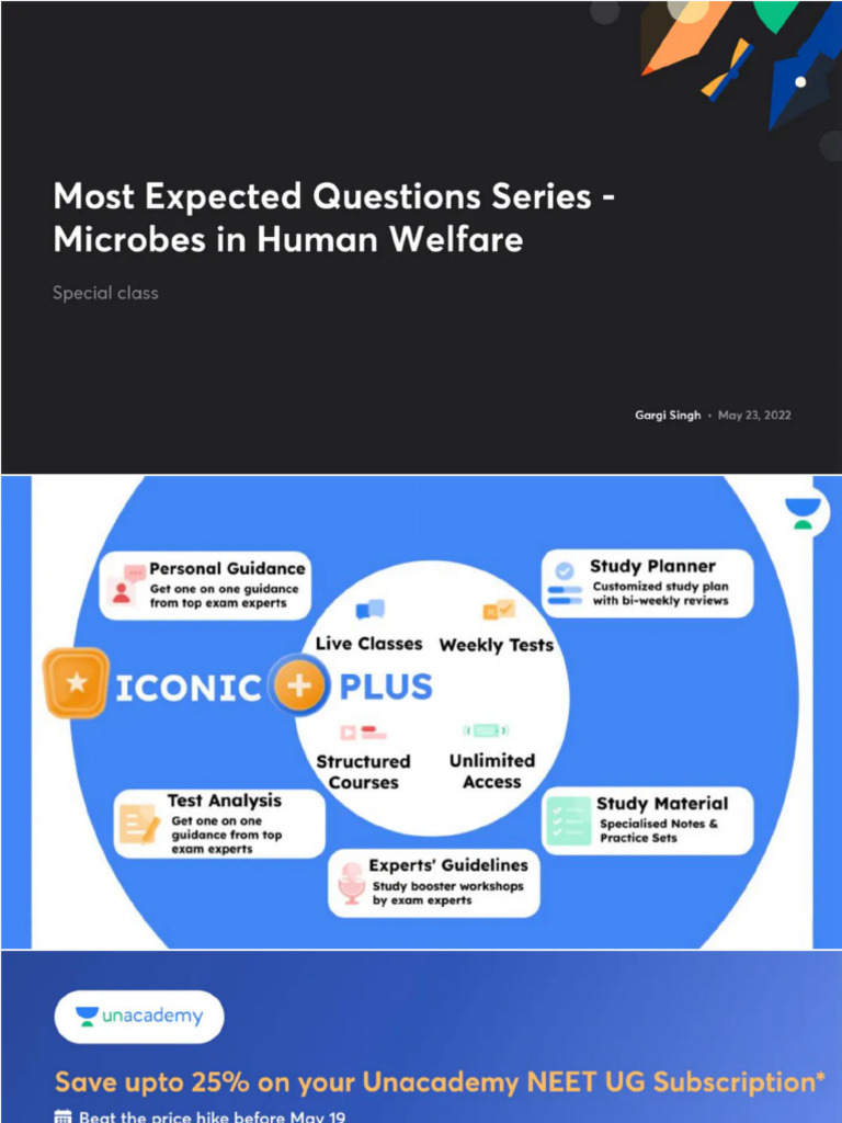 Most Expected Questions Series Microbes in Human Welfare No Anno | PDF