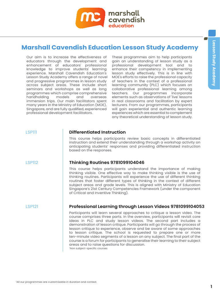 PD Lesson Study 2526 LowRes Preview | PDF | Teachers | Differentiated ...