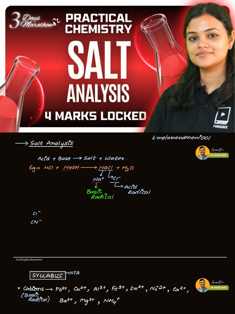 Salt Analysis-Annotation | PDF
