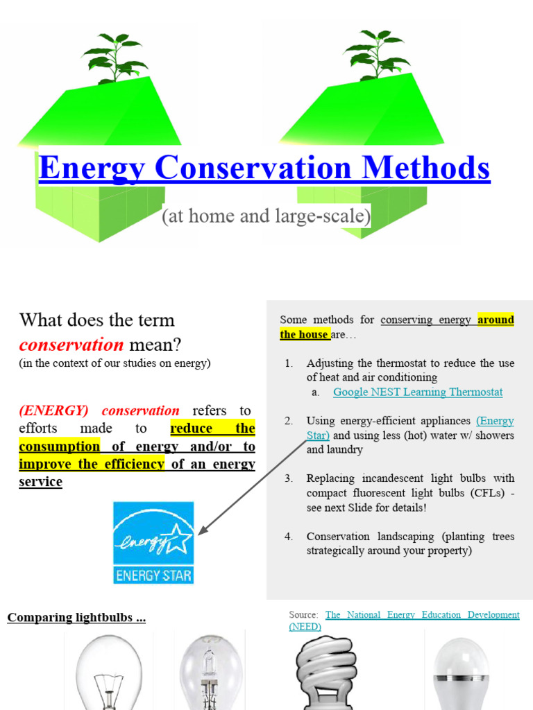 Guided Lecture - Energy Conservation Methods | PDF | Energy ...