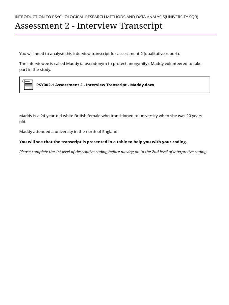 Assessment 2 Documents | PDF