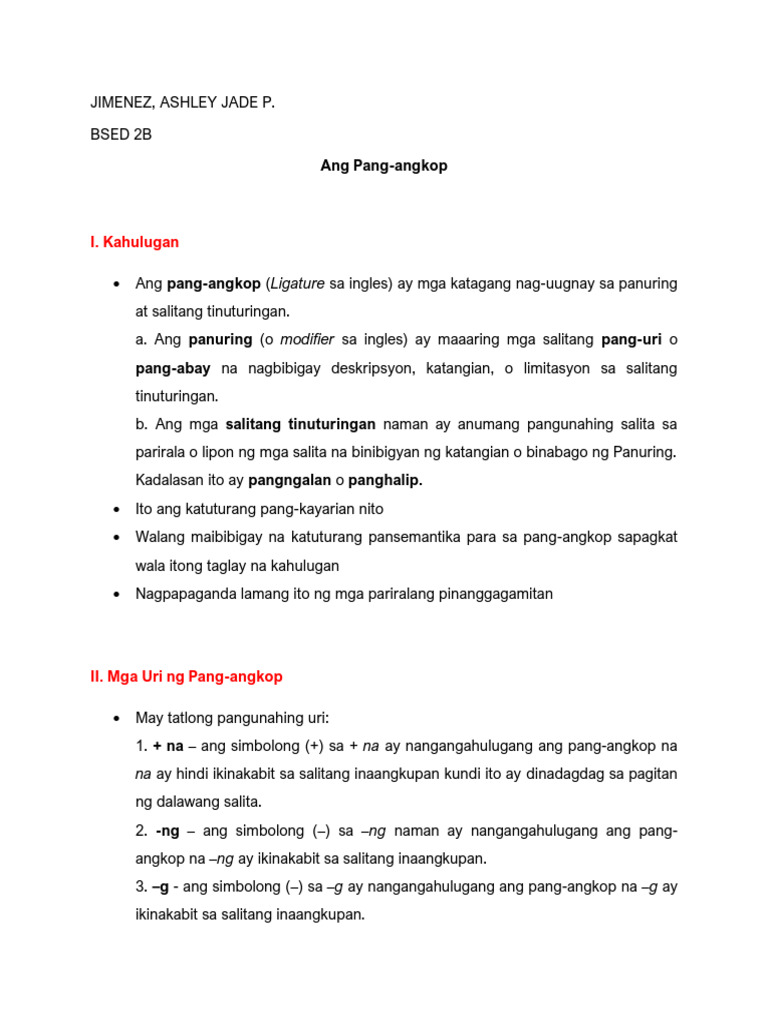 FIL 107(Pang Angkop) | PDF