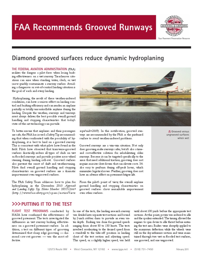 Faa Grooved Runways Runway Road Surface