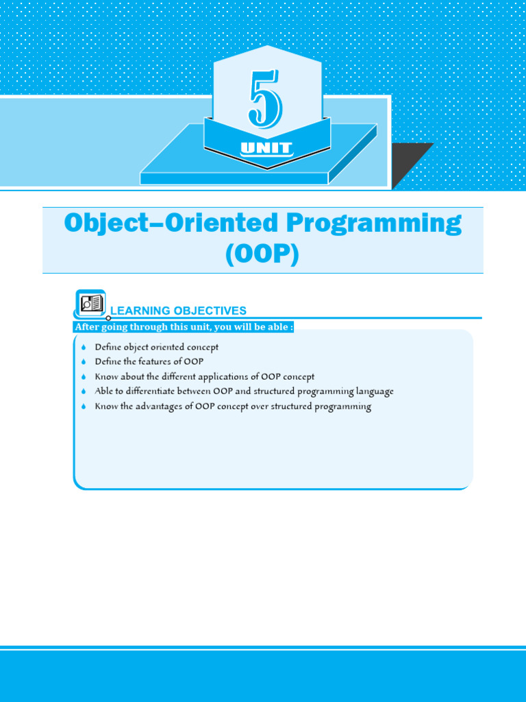 Object Oriented Programming (OOP) : After Going Through This Unit, You ...