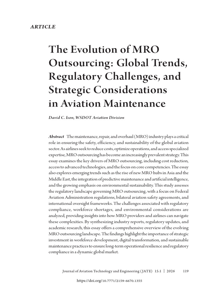 Evolution of Global MRO Outsourcing | PDF | Federal Aviation ...