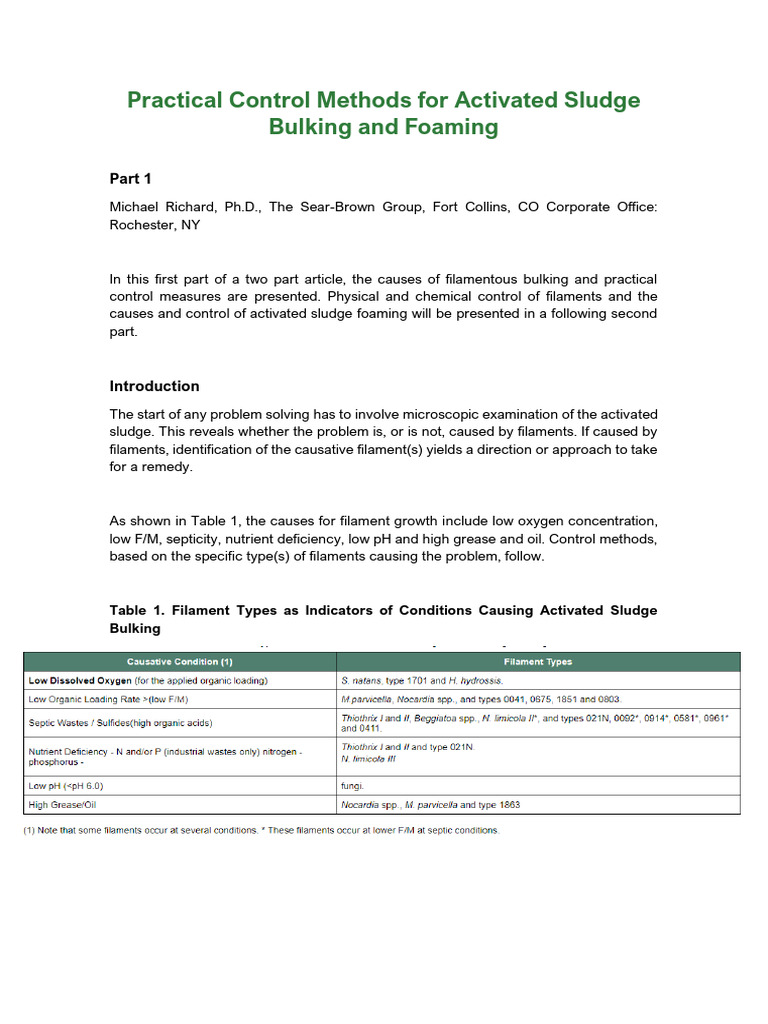 Practical Control Methods For Activated | PDF | Chemistry ...