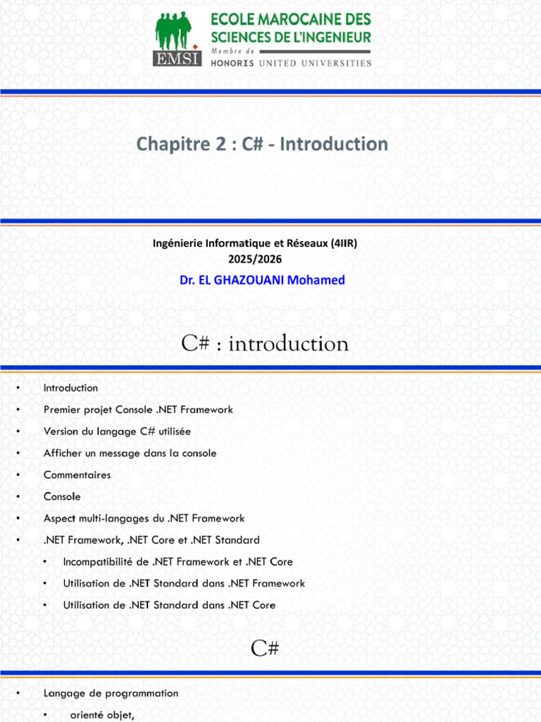 Chap2_CSarp_Introdution | PDF