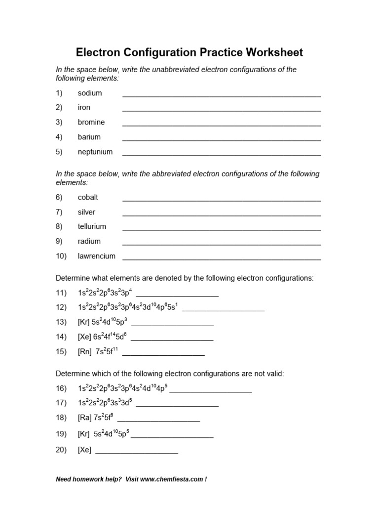 Tutorial Electron Configuration 1 | PDF