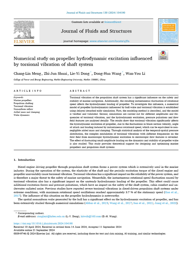 Numerical Study On Propeller Hydrodynamic Excitation Influenced | PDF ...
